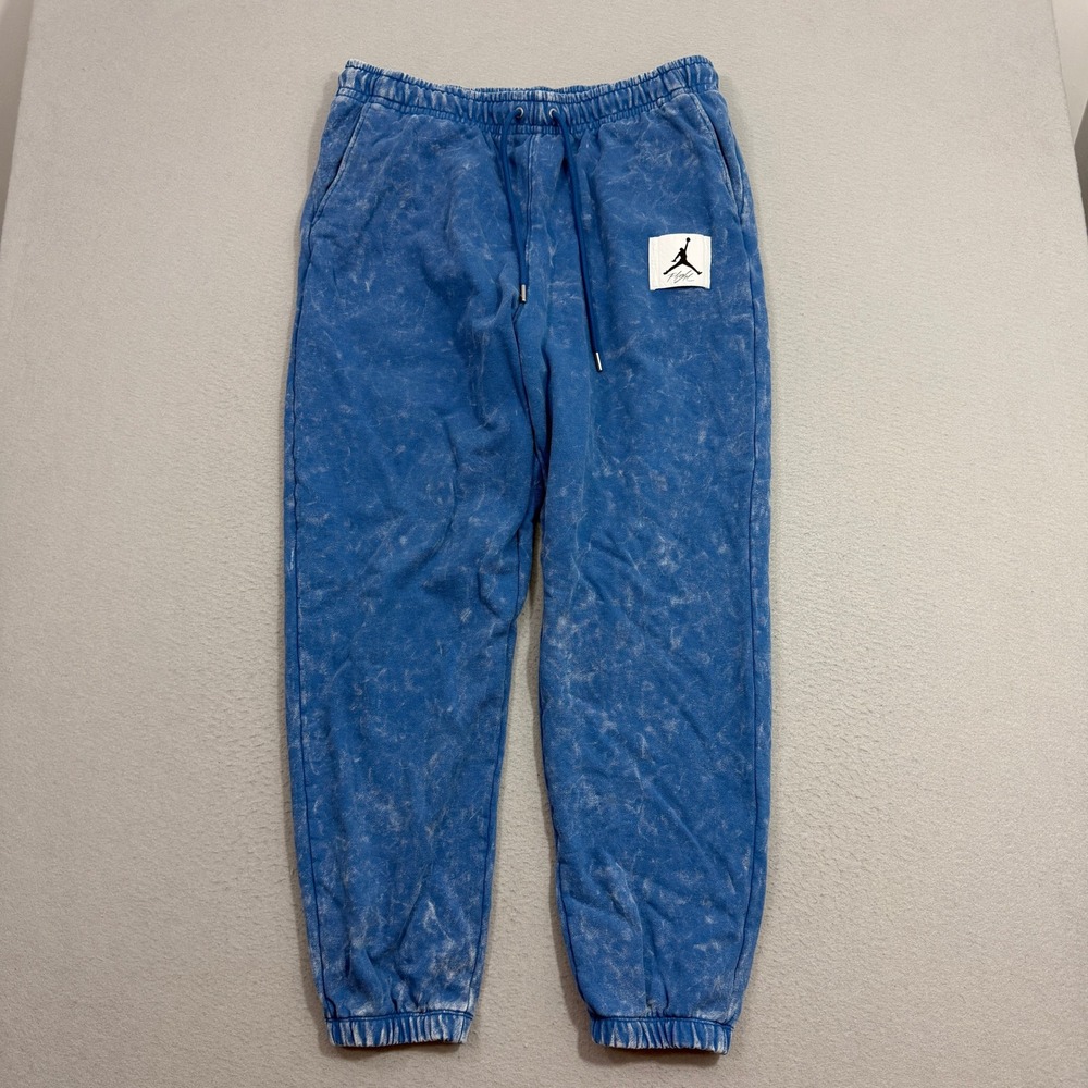 Jordan Sweatpants Mens XL Blue Flight Essentials Acid Wash Joggers DR3089-485